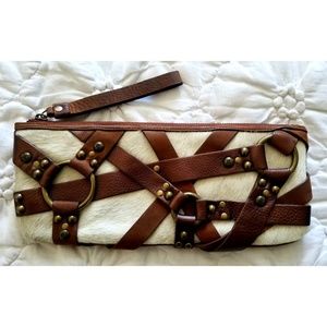 Horse Hair, Leather & Grommets G Series Clutch Bag
